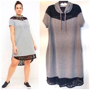 14/16 Lane Bryant Hoodie Dress with Pockets, Livi Athleisure Knit & Lace Dress